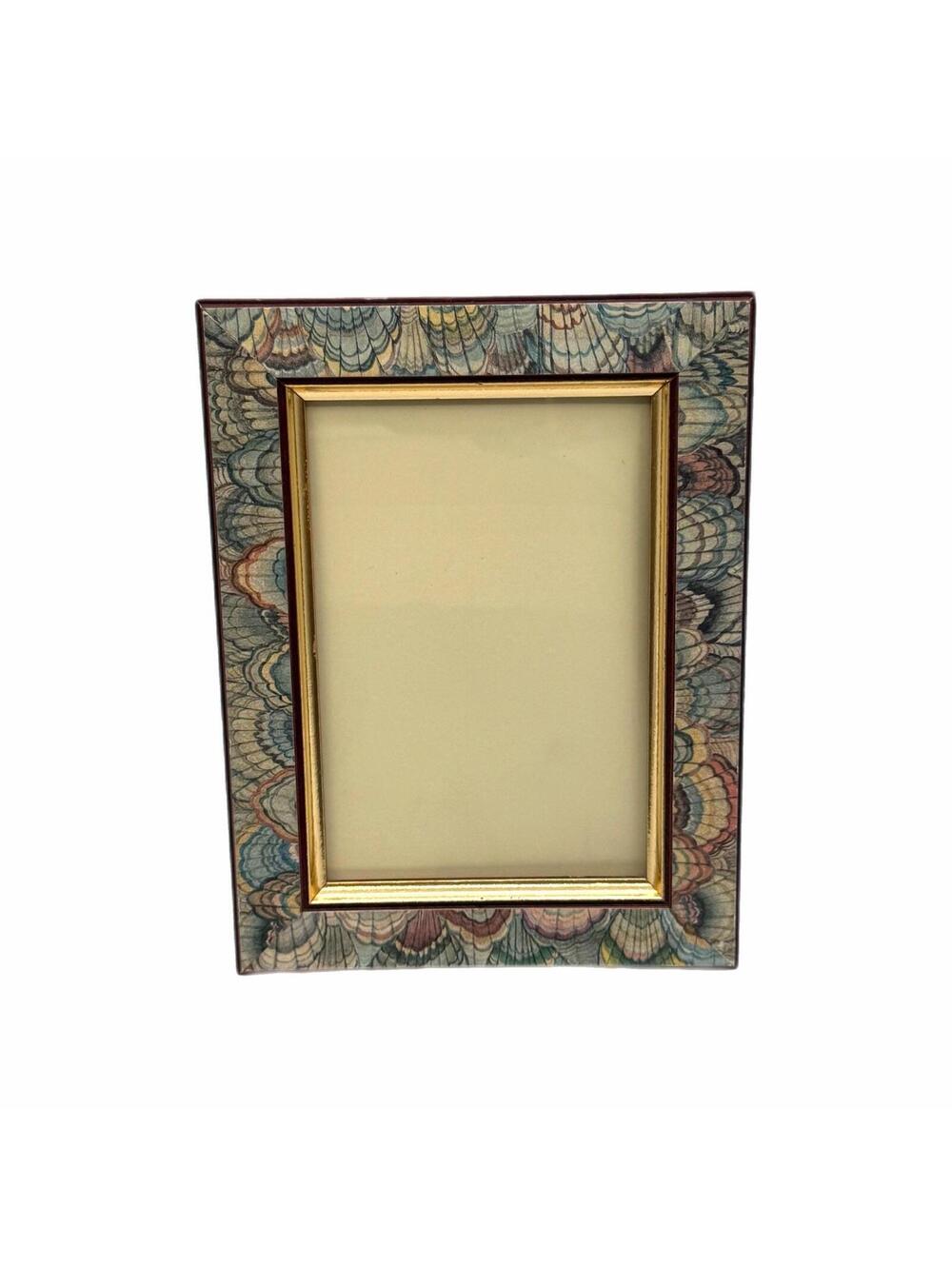 Vintage CBK, Ltd. Marbled Paper Colorful Picture Frame – 3.75x5.25-Inch Photo
